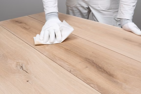 wiping furniture by cloth